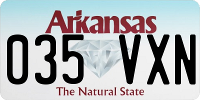 AR license plate 035VXN