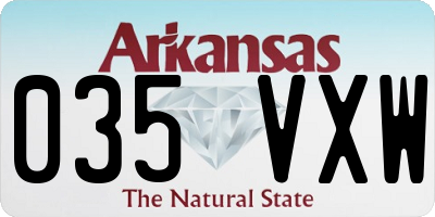 AR license plate 035VXW