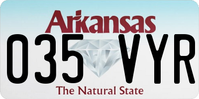 AR license plate 035VYR