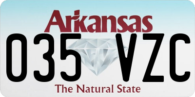 AR license plate 035VZC