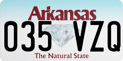 AR license plate 035VZQ