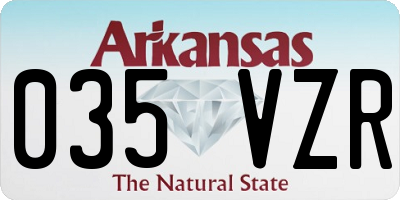 AR license plate 035VZR