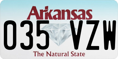 AR license plate 035VZW