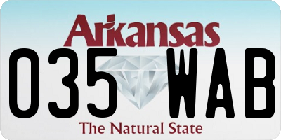 AR license plate 035WAB