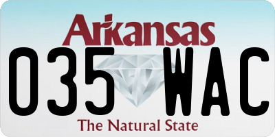 AR license plate 035WAC