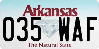 AR license plate 035WAF