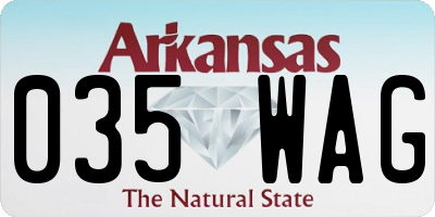 AR license plate 035WAG