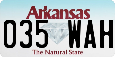 AR license plate 035WAH
