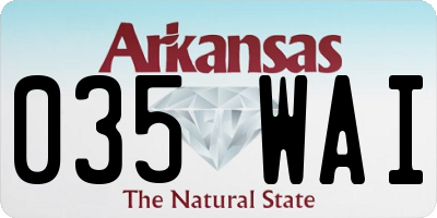 AR license plate 035WAI