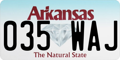 AR license plate 035WAJ