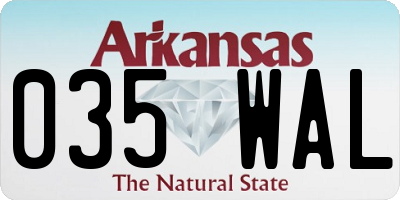AR license plate 035WAL