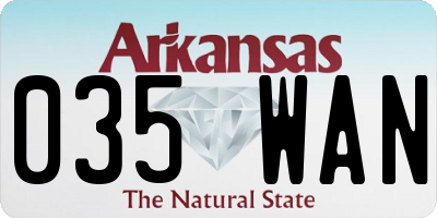 AR license plate 035WAN