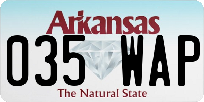 AR license plate 035WAP