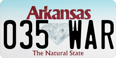 AR license plate 035WAR