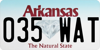 AR license plate 035WAT