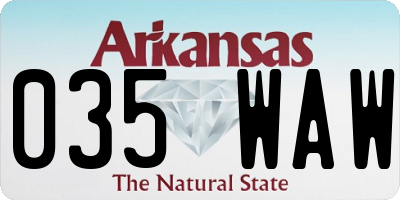 AR license plate 035WAW