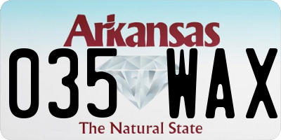 AR license plate 035WAX