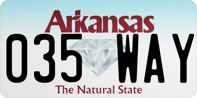 AR license plate 035WAY
