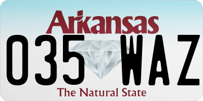 AR license plate 035WAZ