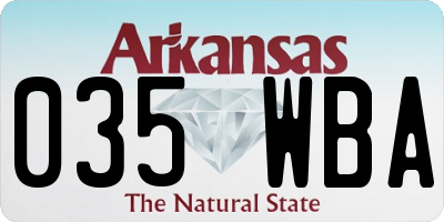 AR license plate 035WBA