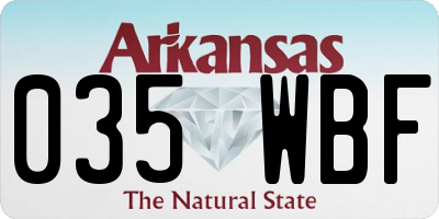 AR license plate 035WBF