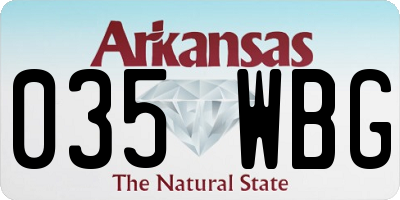 AR license plate 035WBG