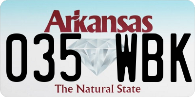 AR license plate 035WBK