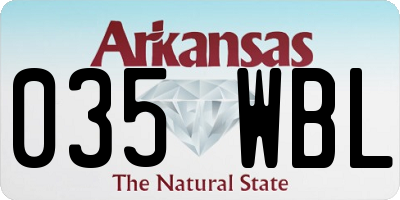 AR license plate 035WBL