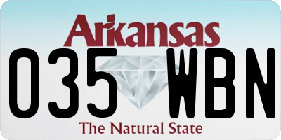 AR license plate 035WBN