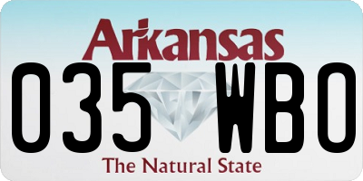 AR license plate 035WBO