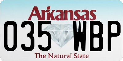 AR license plate 035WBP