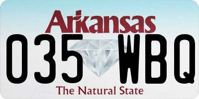 AR license plate 035WBQ