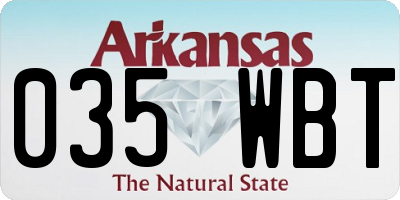 AR license plate 035WBT