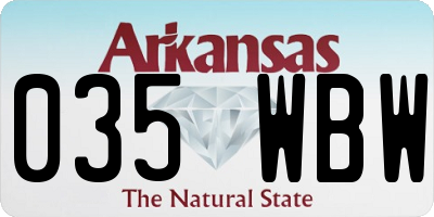 AR license plate 035WBW
