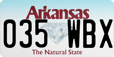 AR license plate 035WBX