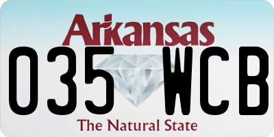 AR license plate 035WCB