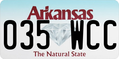 AR license plate 035WCC