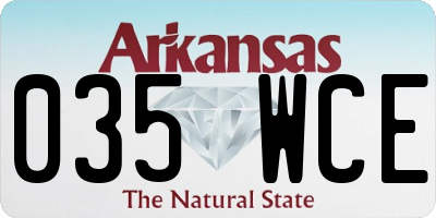 AR license plate 035WCE