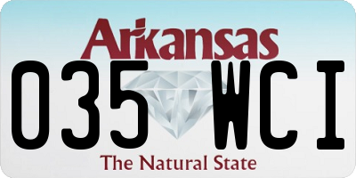 AR license plate 035WCI