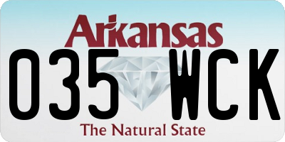 AR license plate 035WCK
