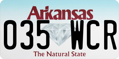 AR license plate 035WCR