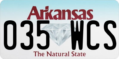 AR license plate 035WCS