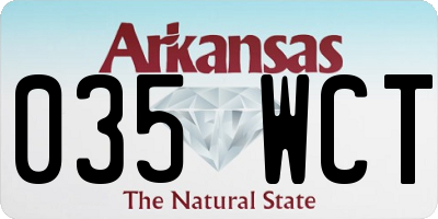 AR license plate 035WCT