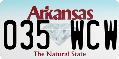 AR license plate 035WCW