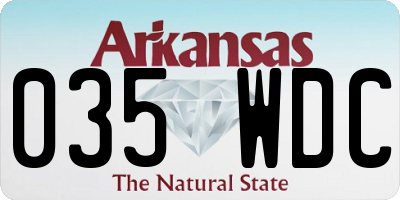 AR license plate 035WDC