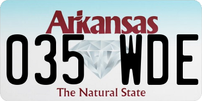 AR license plate 035WDE