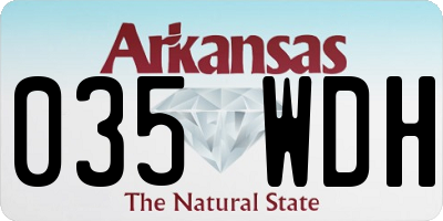 AR license plate 035WDH