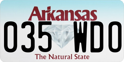 AR license plate 035WDO