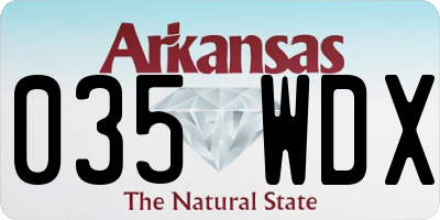 AR license plate 035WDX