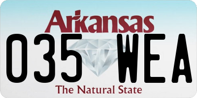 AR license plate 035WEA